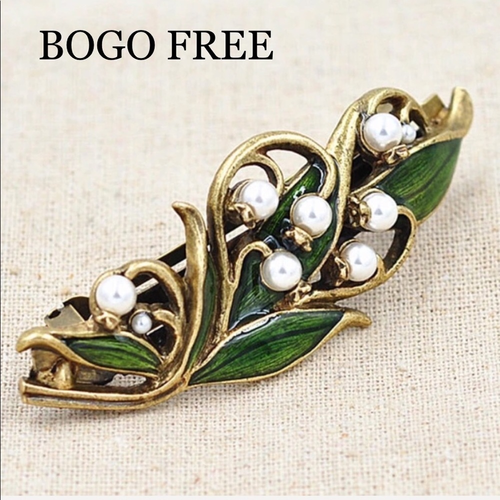Hair Barrette "lily of the valley"